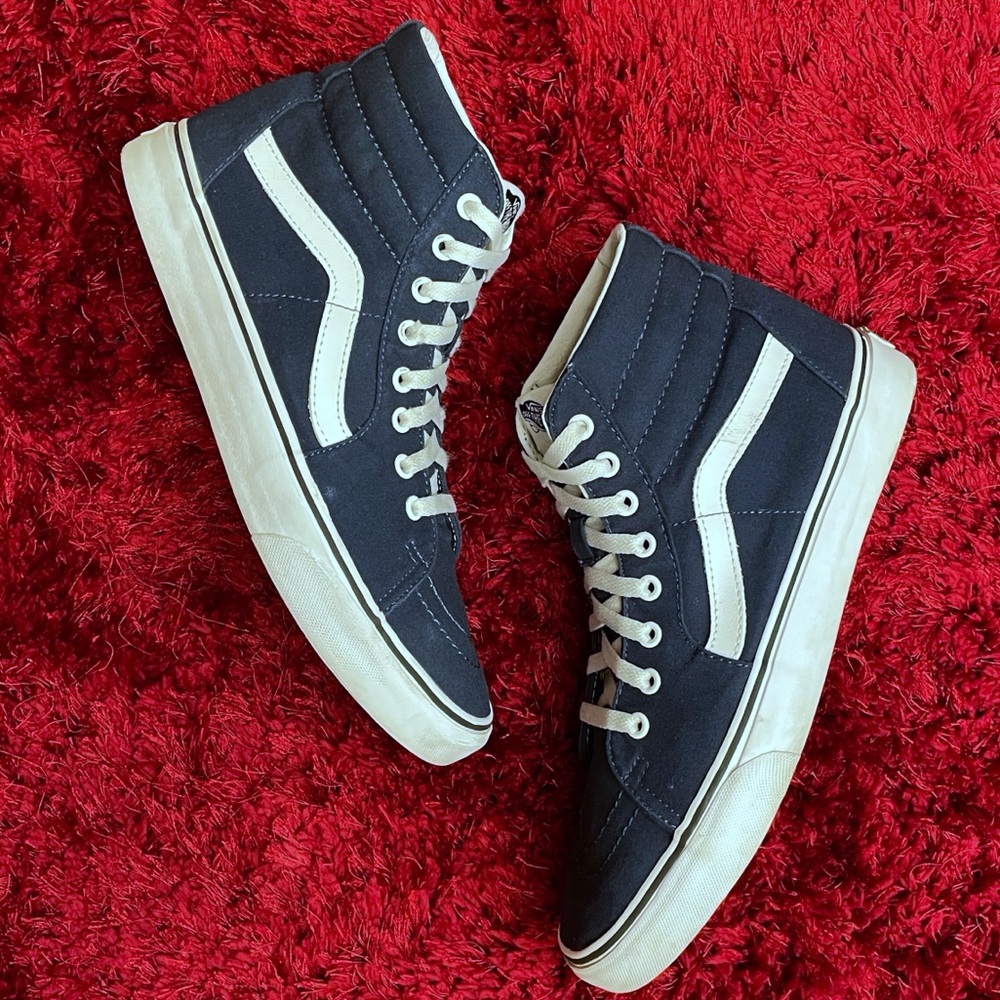 Vans SK8 High Skate Shoes Navy Blue 10.5 Board Style Waffle